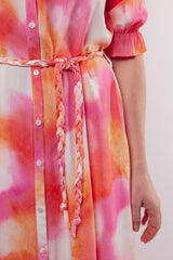 Amalfi jurk | Super Pink/Color mix