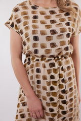 Olivenza jurk | Sand/Mustard Olive