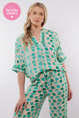 Ibiza top | Sand/Pool Blue