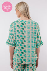 Ibiza top | Sand/Pool Blue