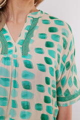 Ibiza top | Sand/Pool Blue