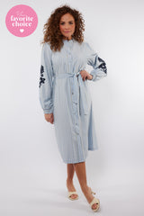 Rennes jurk | Tiger Eye/Light Blue