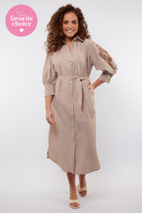 Nantes jurk | Offwhite/Tiger Eye