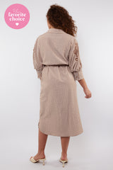 Nantes jurk | Offwhite/Tiger Eye