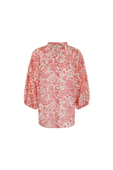 Biella blouse | Sand/Sweet Red
