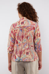 Gerona blouse | Ballet Pink/Jade Green