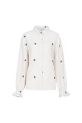 Lancy blouse | Offwhite/Dark Olive