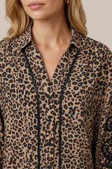 Leo blouse | Black/Mocha Brown