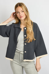 Jamila jacket | Dark Jeans Blue/Sand