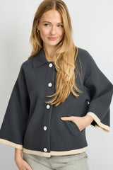 Jamila jacket | Dark Jeans Blue/Sand