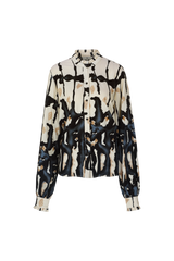 Lara blouse | Sand/Light Jeans Blue