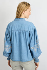 Liora blouse | Denim Mid Blue