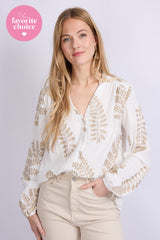 Lize blouse | Offwhite/Gold