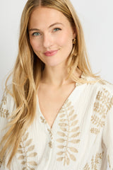 Lize blouse | Offwhite/Gold