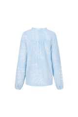 Lize blouse | Blue Mist/Offwhite