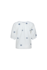 Lindis blouse | Offwhite/Cornflower Blue