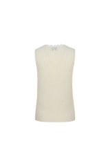 Karita gebreide top | Wool White