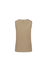 Karita gebreide top | Khaki