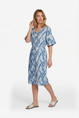Dalma jurk | Sand/Cornflower Blue