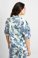 Lucia blouse | Offwhite/Dusty Blue