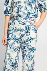 Paige broek | Offwhite/Dusty Blue