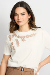 Tika T-shirt | Offwhite/Latte