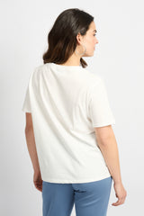 Tika T-shirt | Offwhite/Dusty Blue