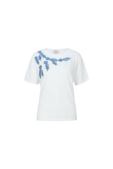 Tika T-shirt | Offwhite/Dusty Blue