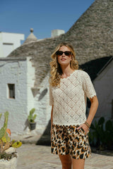 Kaisa gebreide top | Wool White