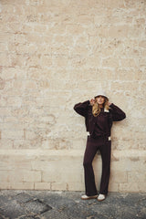 Clemence jacket | Dark Brown/Sand