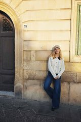 Clemence jacket | Wool White/Midnight Blue