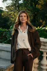 Lancy blouse | Sand/Mocha Brown