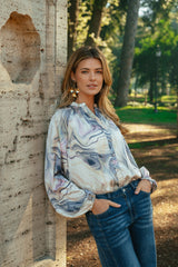 Lively blouse | Lilac/Color mix