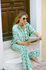 Ibiza top | Sand/Pool Blue