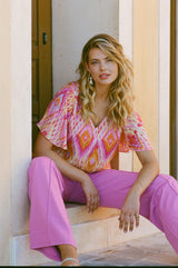 Florence top | Super Pink/Color mix