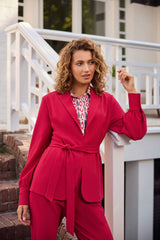 Shadia blouse | Offwhite/Magenta