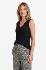 Karita gebreide top | Black