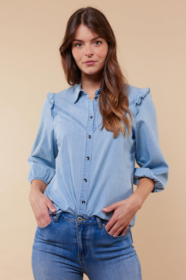 Venice blouse | Denim Light Blue