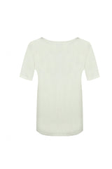 Maja T-shirt | Offwhite/Gewassen groen