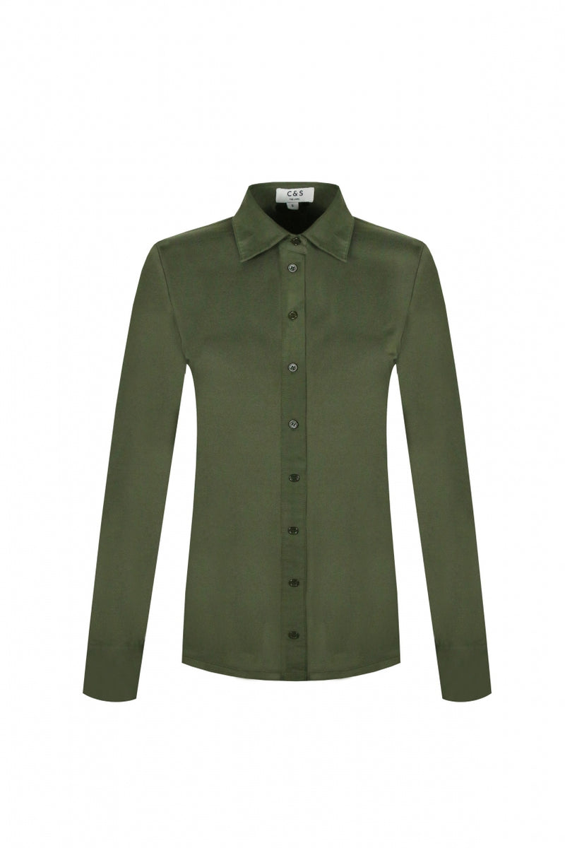 Dacia blouse | Gewassen groen