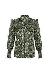Tyra blouse | Washed Green/Black