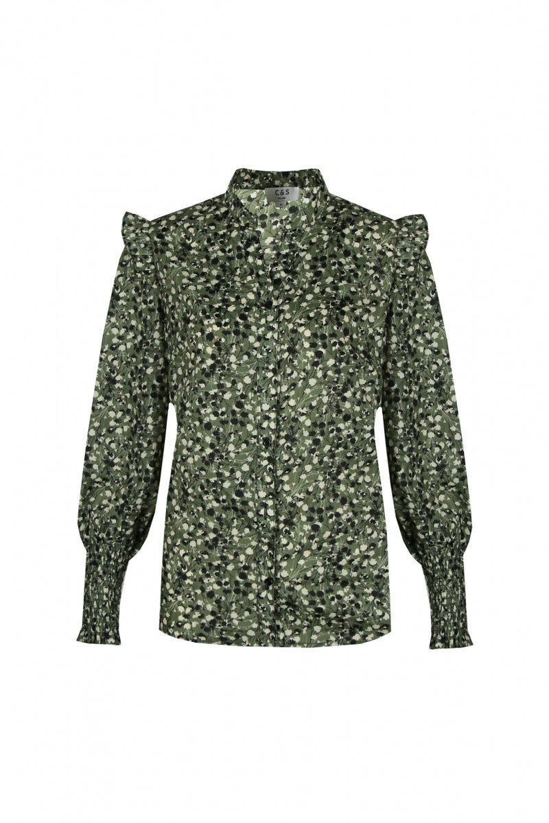 Tyra blouse | Gewassen Groen/Zwart
