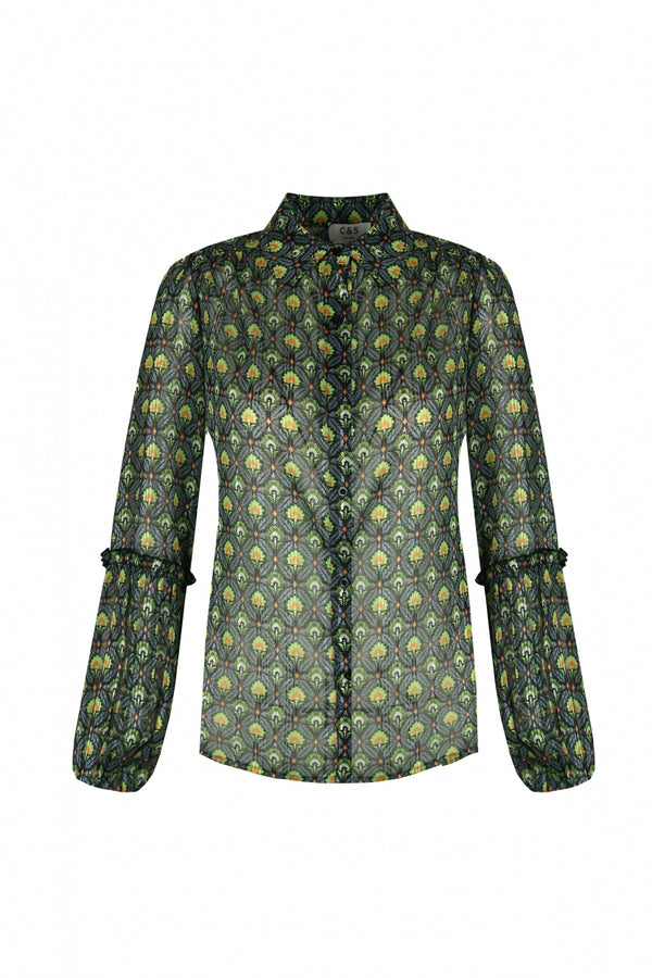 Romana blouse | Zwart/Pompoen