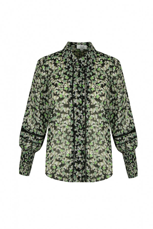 Trini blouse | Black/Patina Green