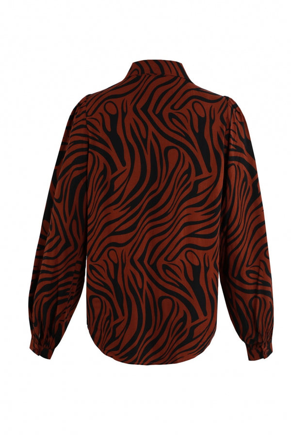 Vivien blouse | Black/Brick