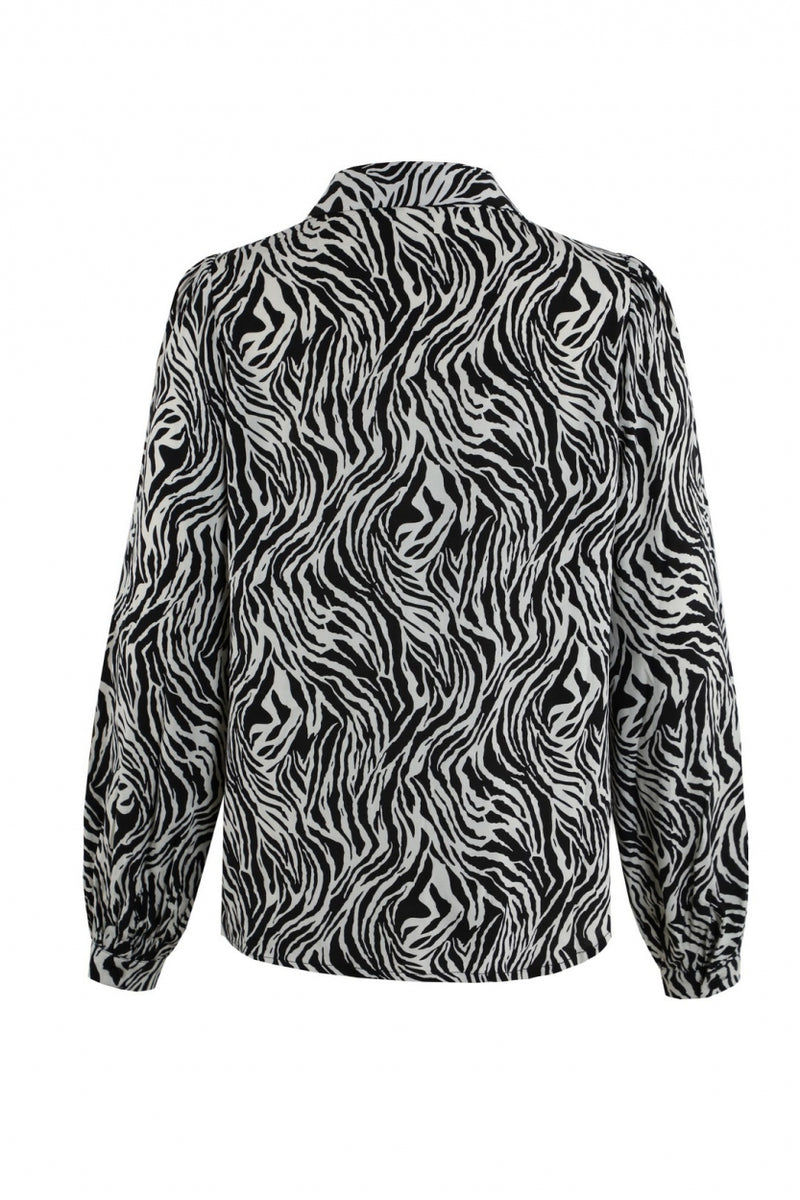 Vivien blouse | Offwhite/Zwart