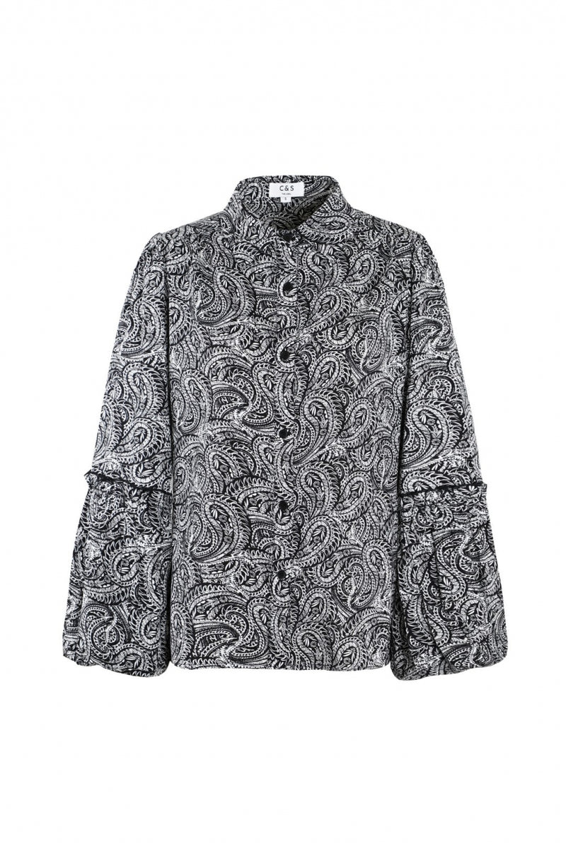 Romana blouse | Zwart/Offwhite
