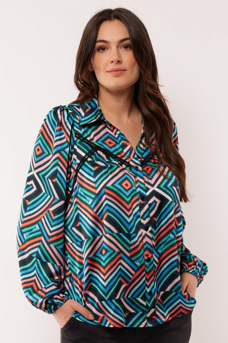 Chearay blouse | Black/Color Mix