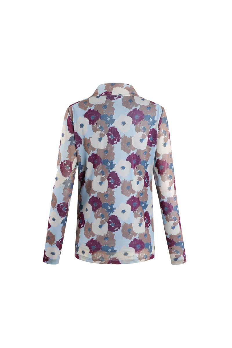 Roos blouse | Lichtblauw/Salviapaars