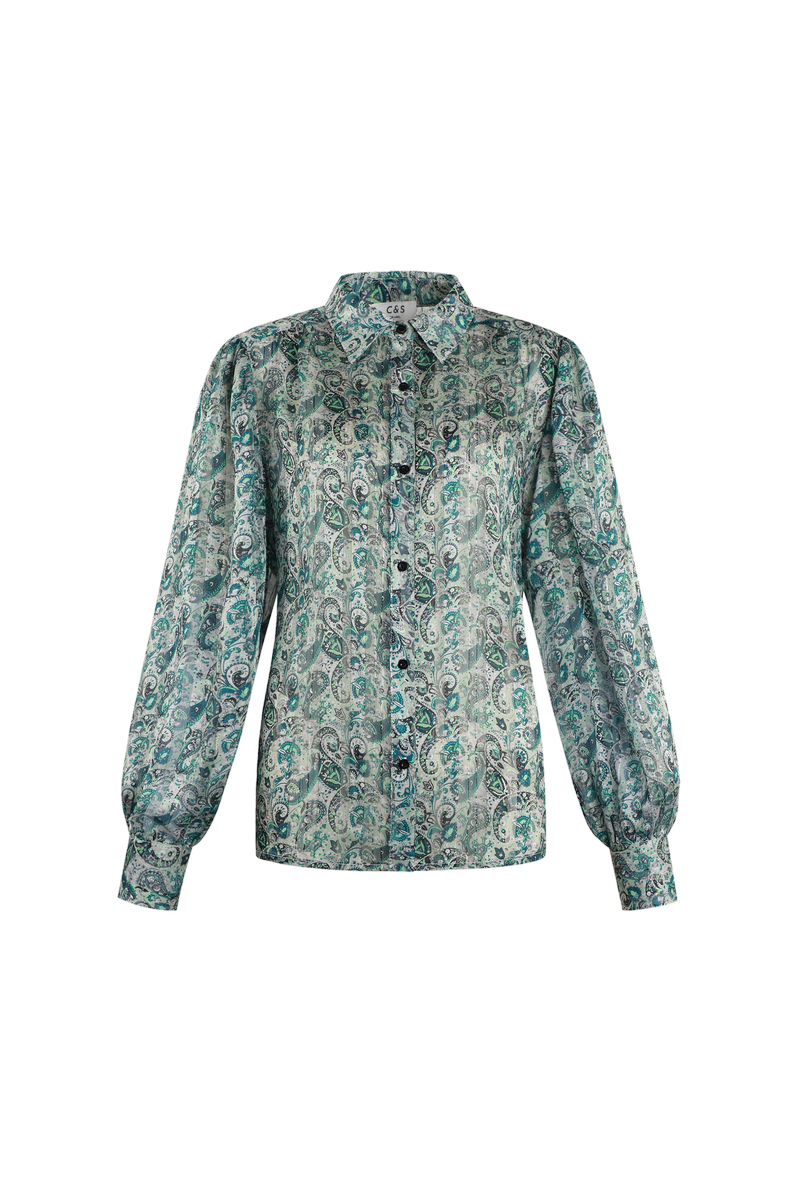 Sorena blouse | Sand/Light Green